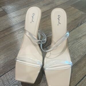 Qupid Clear Nude Women's Shoes